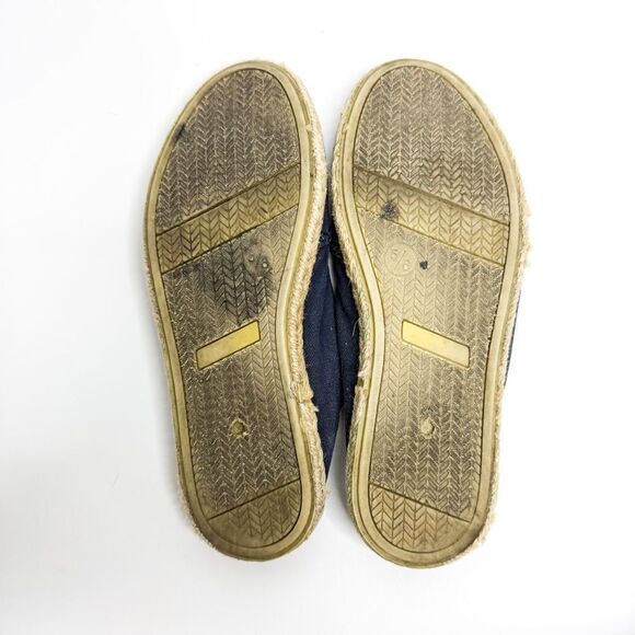 Merona Women's Navy Canvas Espadrille Flats with Green Lining Size 6.5 - Picture 5 of 7